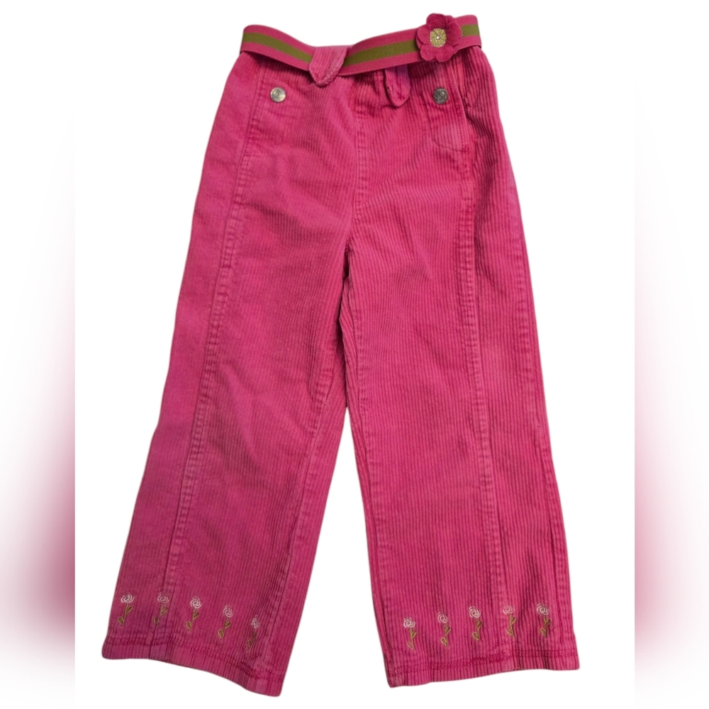 Vintage 1990s Mary Jane by Buster Brown Pink Corduroy Belted Pants